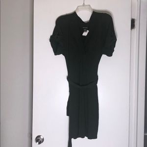 Wet Seal Green V Neck Belted Knit Dress x-large